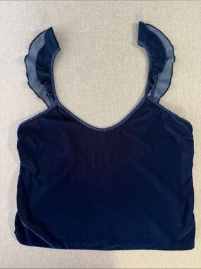Victoria's Secret Navy Satin Camisole with Delicate Trim